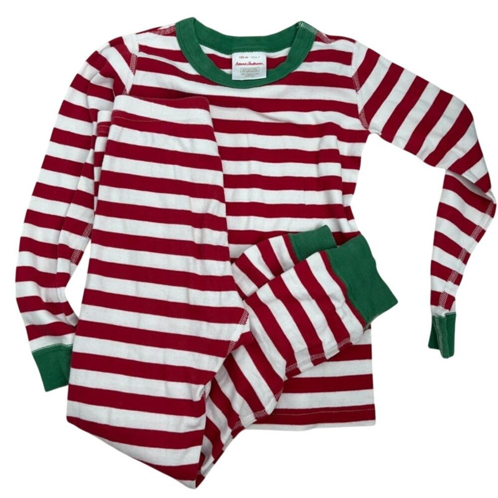 Hanna Andersson Christmas Striped PJs Kids Size 6-7
